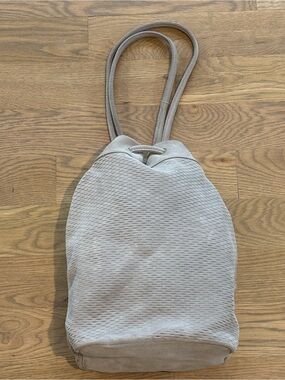 Monserat De Lucca Anthropologie Gray Suede Perforated Backpack